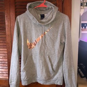 Rose Gold Nike Cowl Neck Sweatshirt